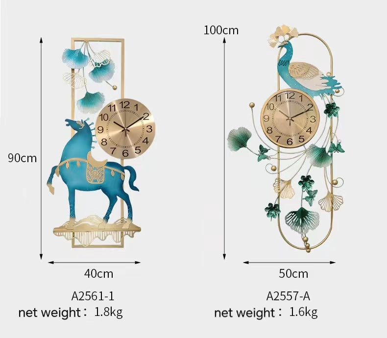 Large Gold Metal Wall Clock